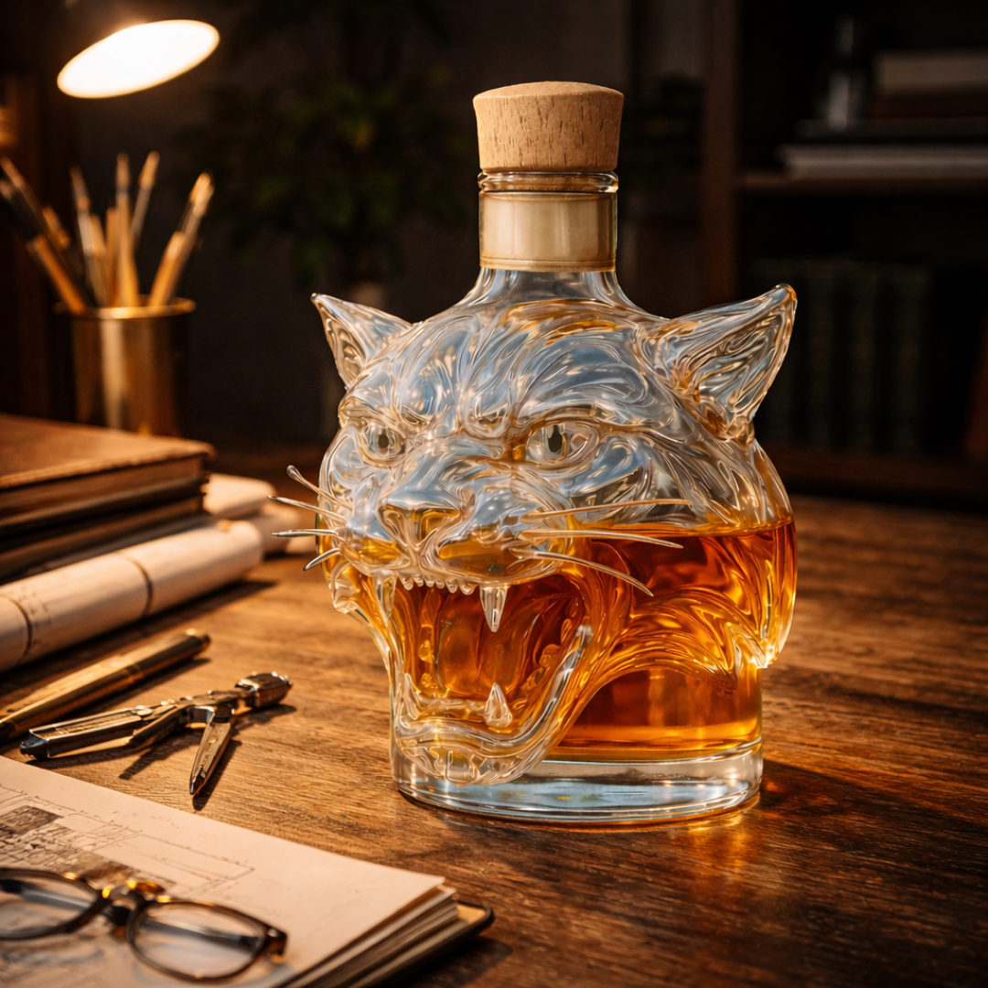Lisandro | Botella de whisky diseño tigre