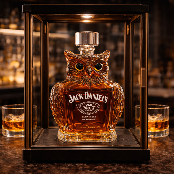 Benjamín | Botella de whisky diseño búho