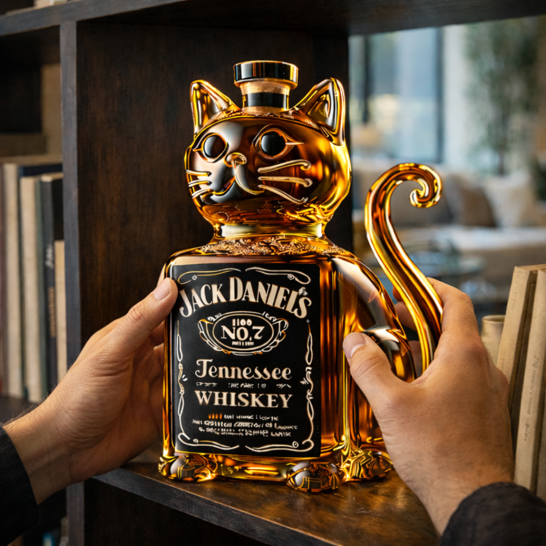 Adolfo | Botella de whisky diseño gato