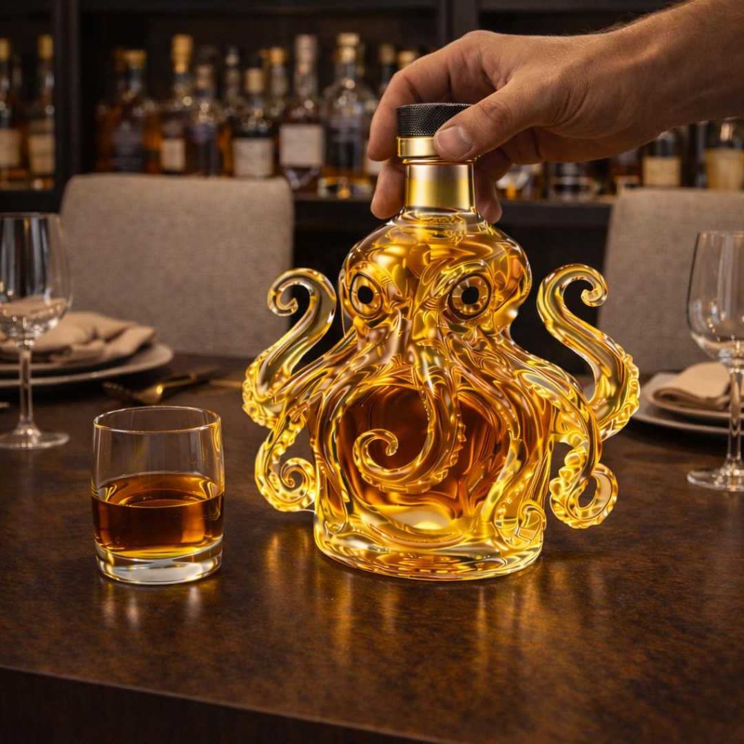 Florencio | Botella de whisky diseño pulpo