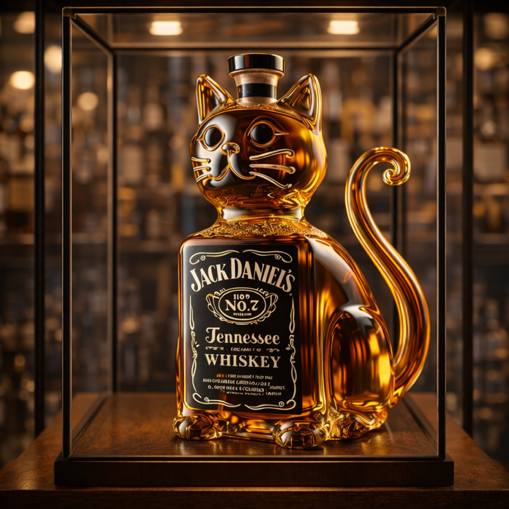 Adolfo | Botella de whisky diseño gato