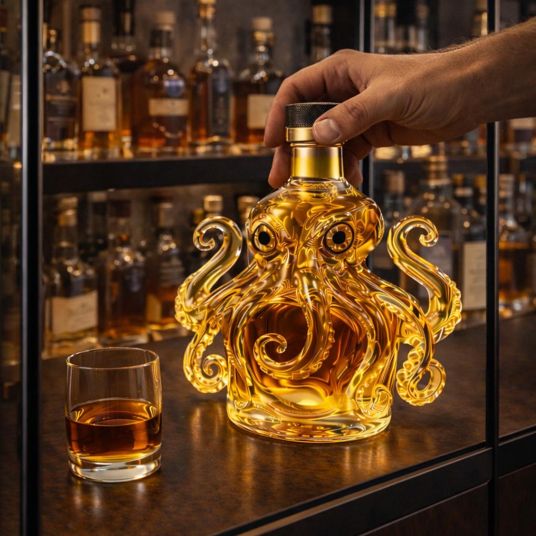 Florencio | Botella de whisky diseño pulpo
