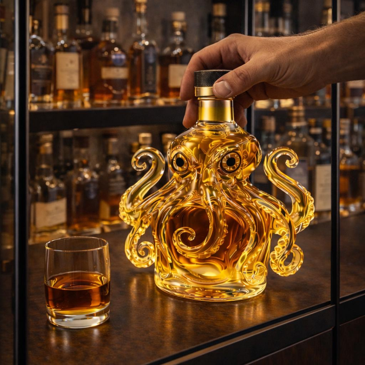 Florencio | Botella de whisky diseño pulpo