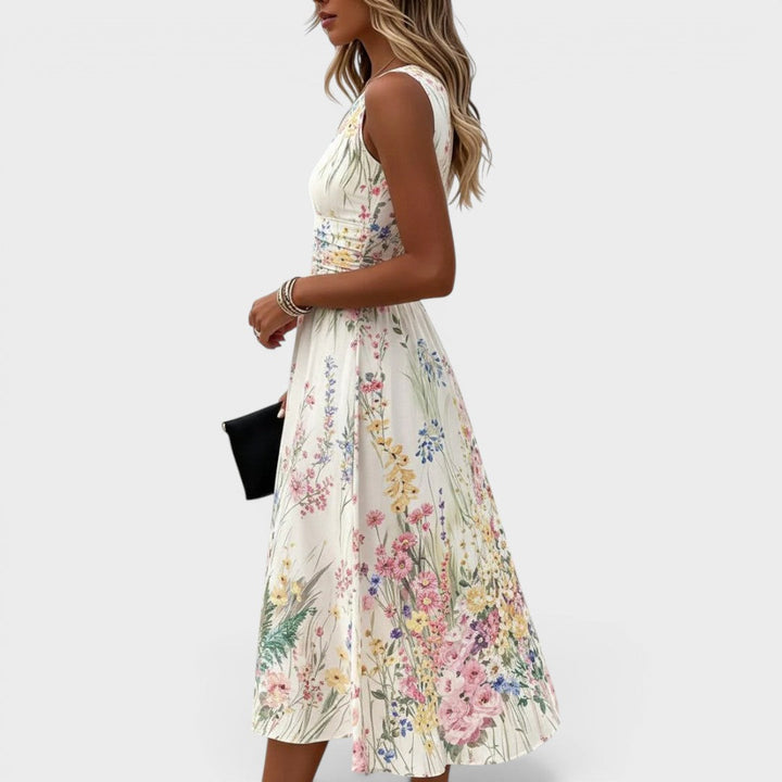 Urbana | Vestido midi floral sin mangas