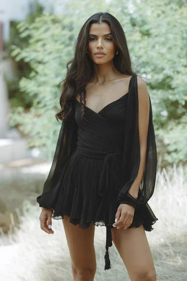 Layla | Vestido Mini Elegante con Mangas de Globo