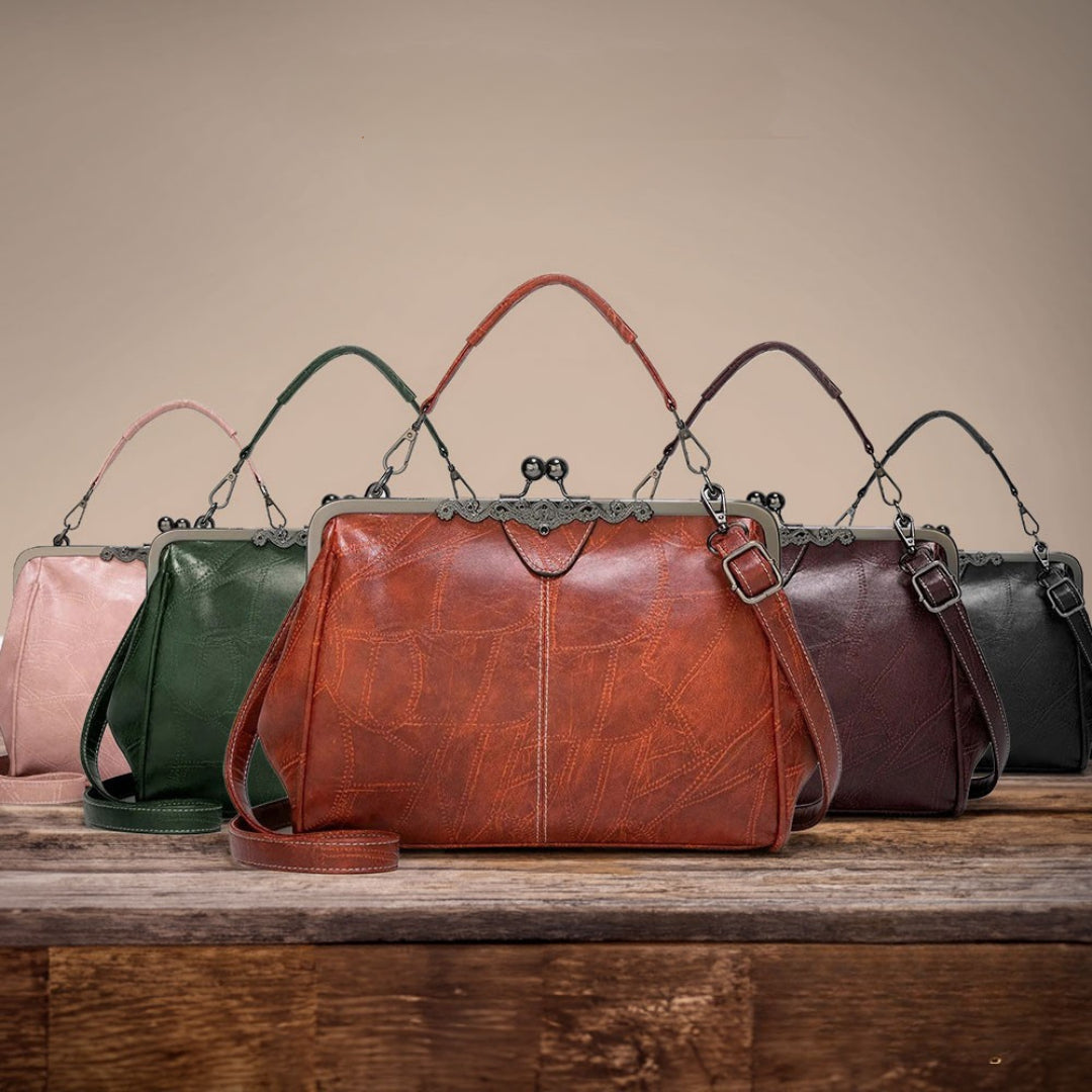 Onésima | Cartera retro de cierre metálico
