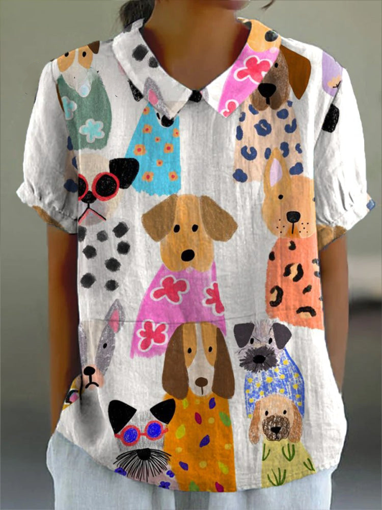 Anay | Blusa camisera estampado de perritos