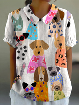 Anay | Blusa camisera estampado de perritos