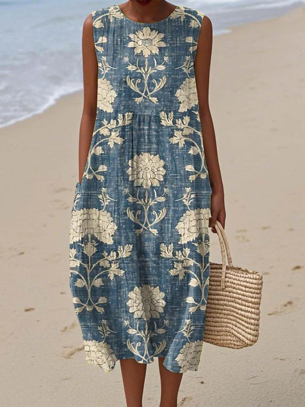 Lissette | Vestido midi boho sin mangas