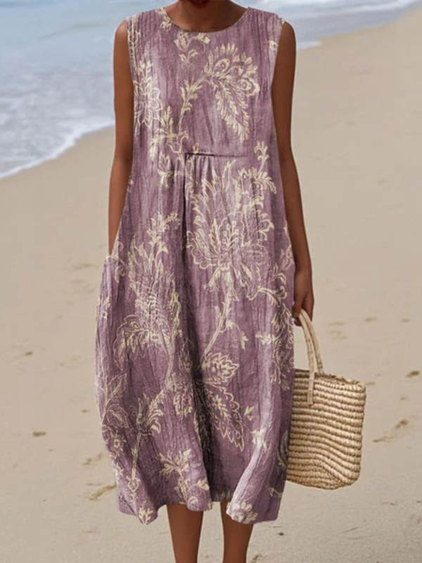Margarita | Vestido midi floral sin mangas