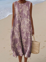 Margarita | Vestido midi floral sin mangas
