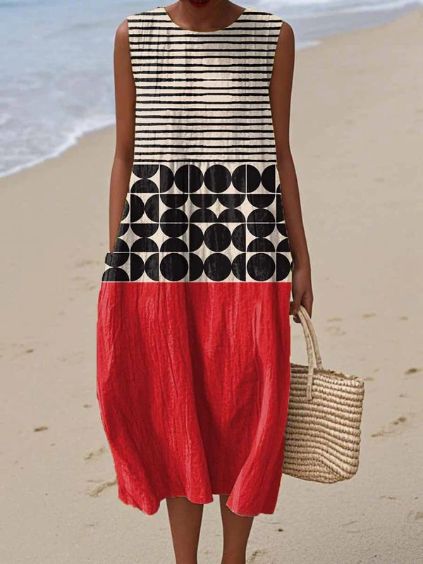 Marilyn | Vestido midi color block