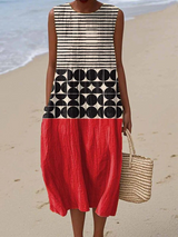 Marilyn | Vestido midi color block