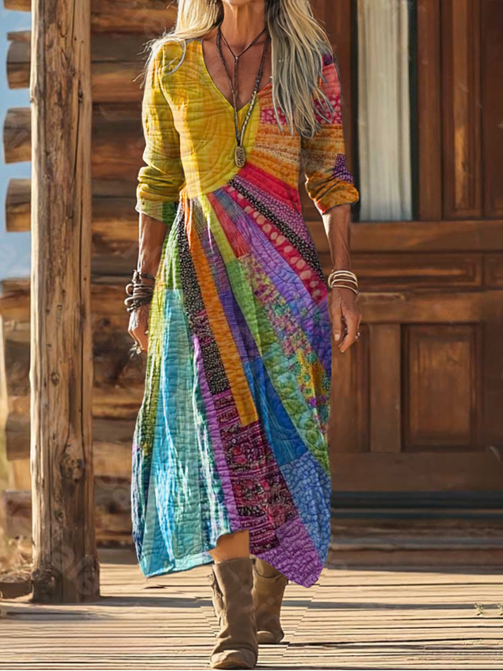 Marisol | Vestido largo bohemio estampado