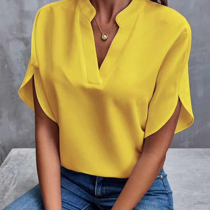 Elicura | Blusa drapeada escote en V
