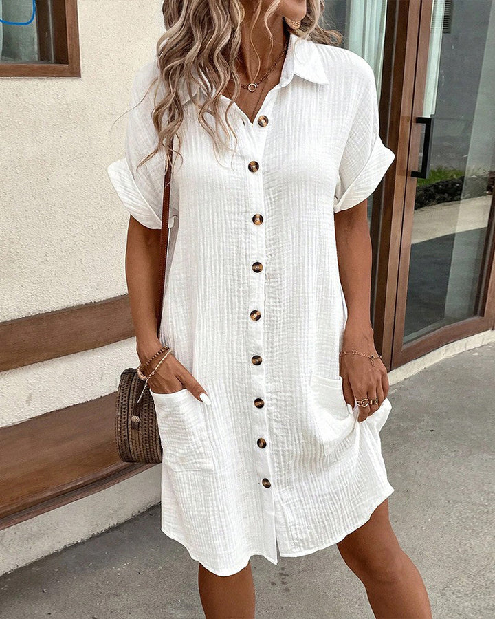 Dominga | Vestido camisero manga corta