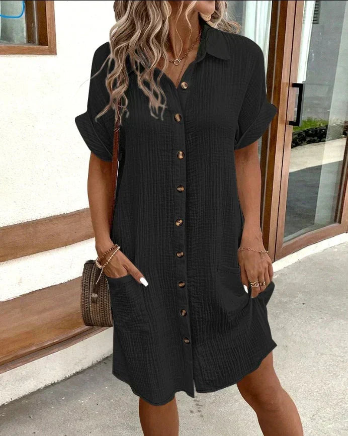 Dominga | Vestido camisero manga corta