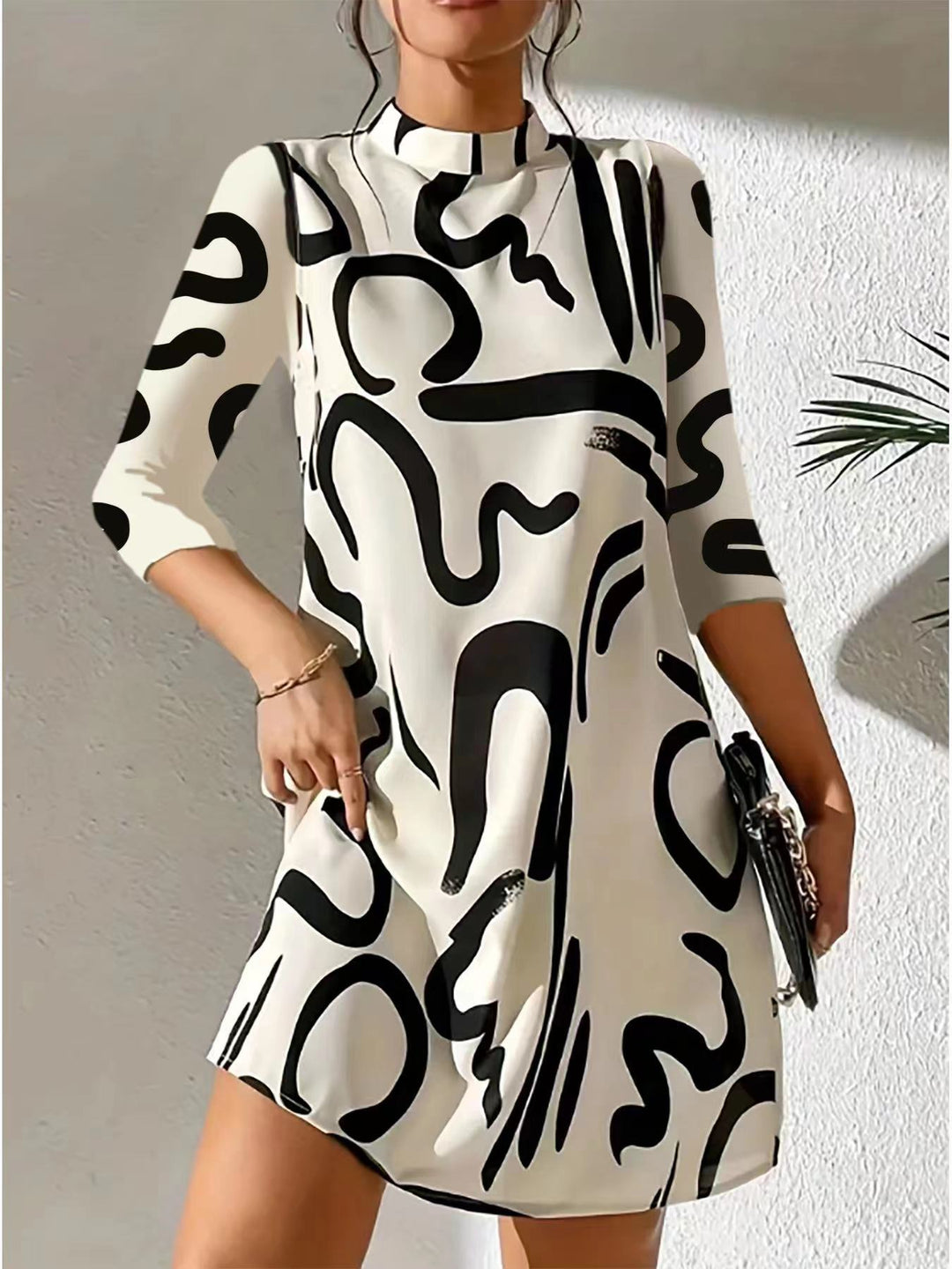 María Paz | Vestido cuello redondo estampado