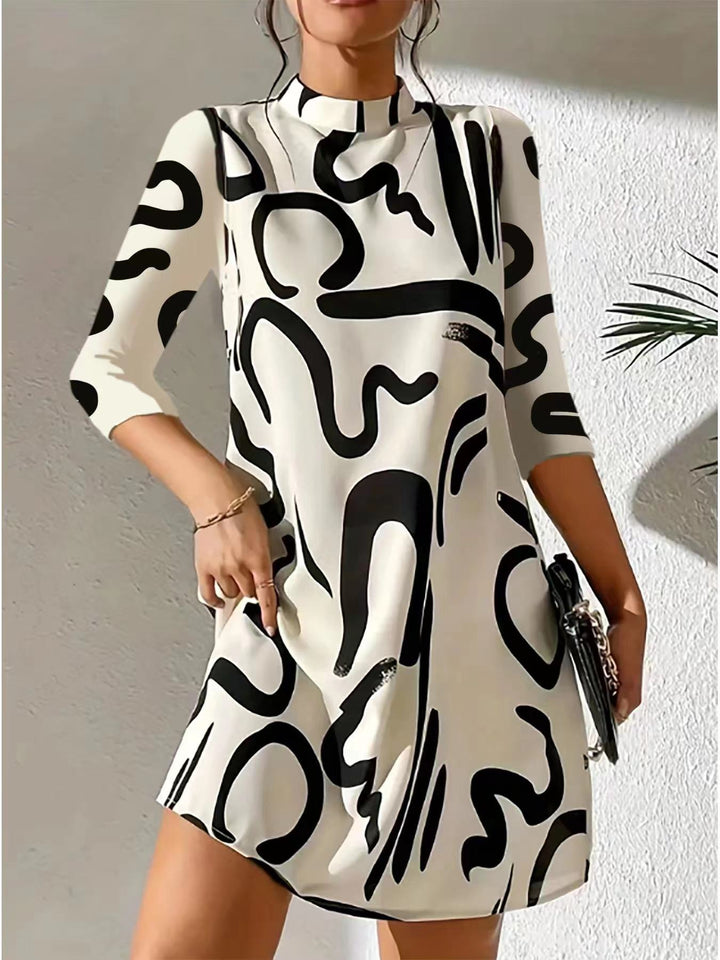 María Paz | Vestido cuello redondo estampado