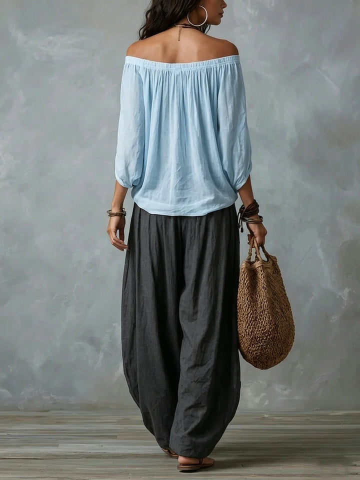 Dorila | Conjunto holgado escote bardot