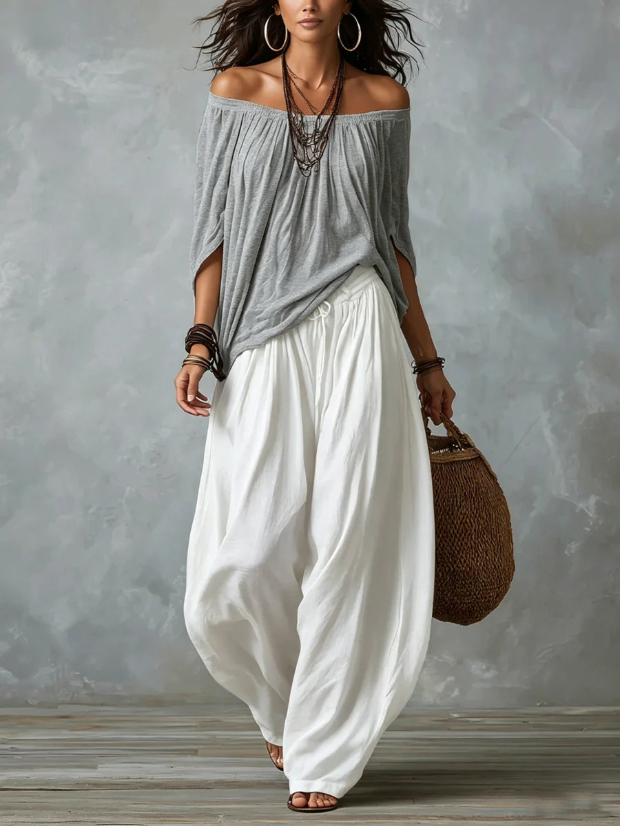 Dorila | Conjunto holgado escote bardot
