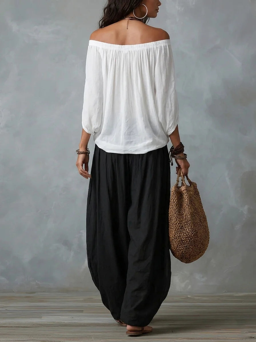 Dorila | Conjunto holgado escote bardot