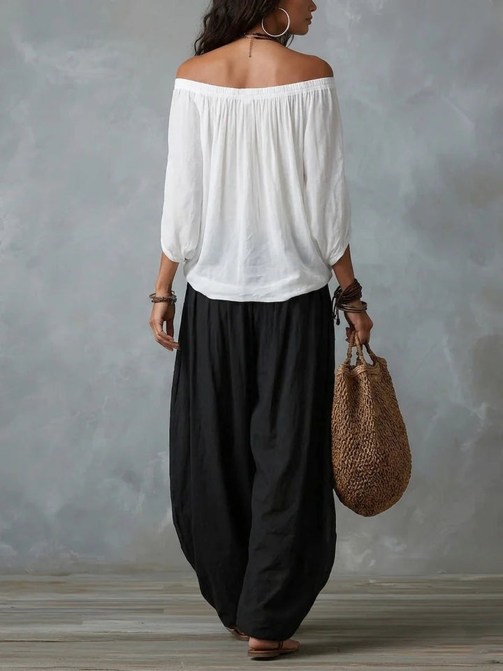 Dorila | Conjunto holgado escote bardot