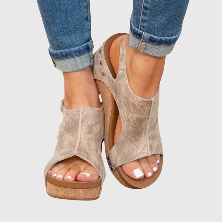 Pierina | Sandalias abiertas con plataforma de corcho
