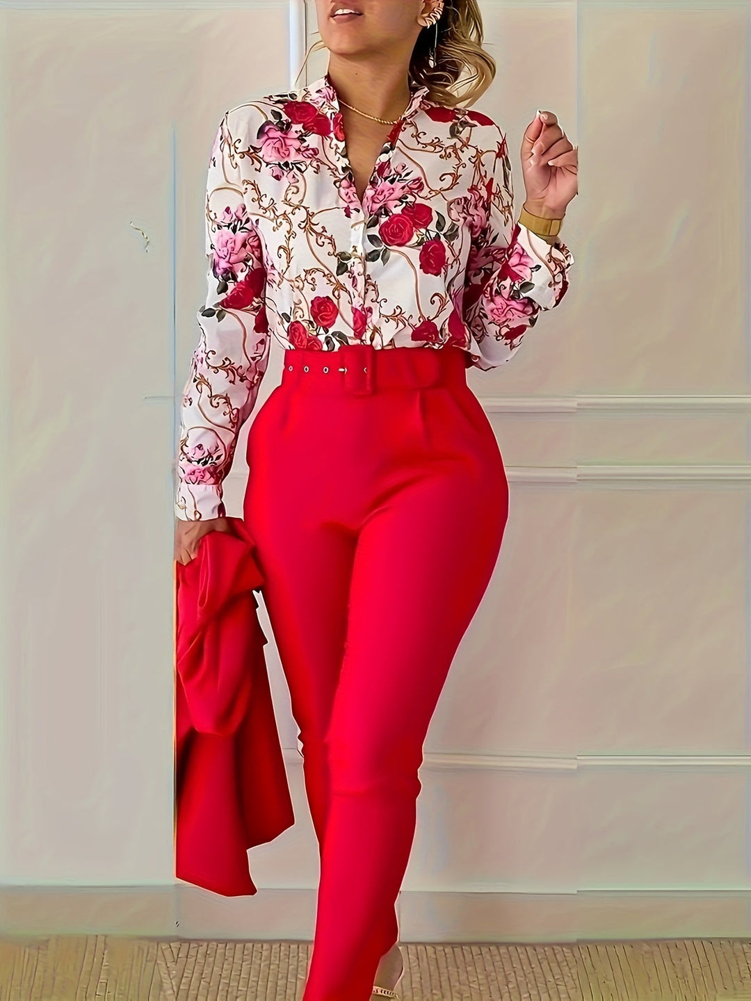 María Marta | Conjunto elegante de dos piezas con estampado floral