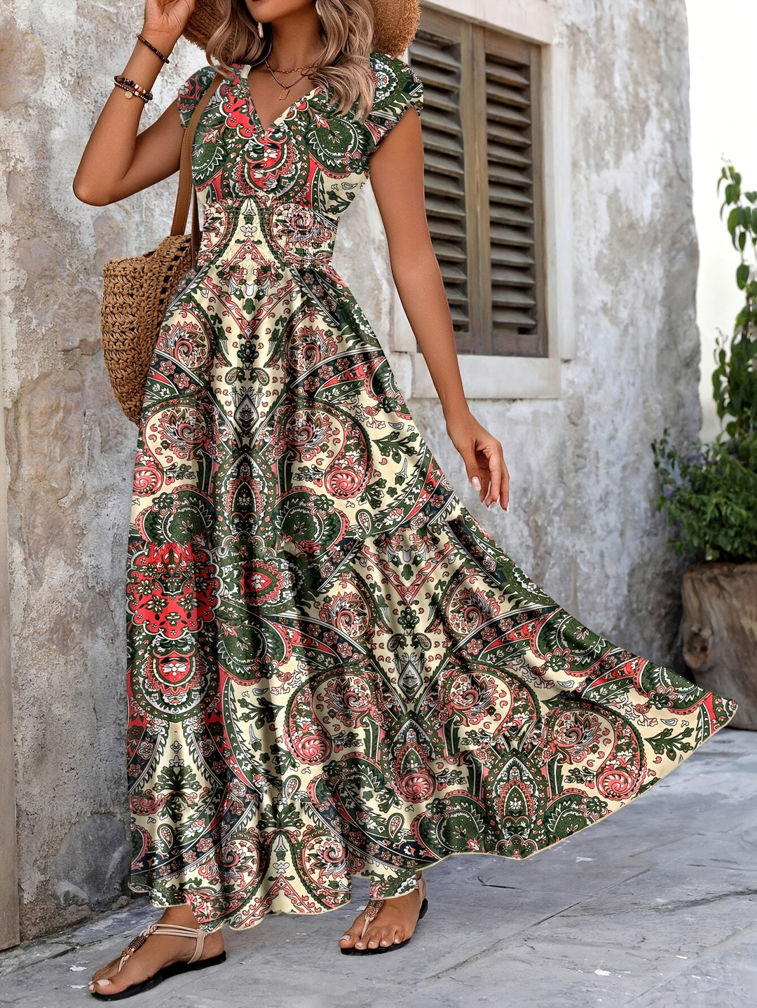 Felipa | Vestido largo con estampado paisley