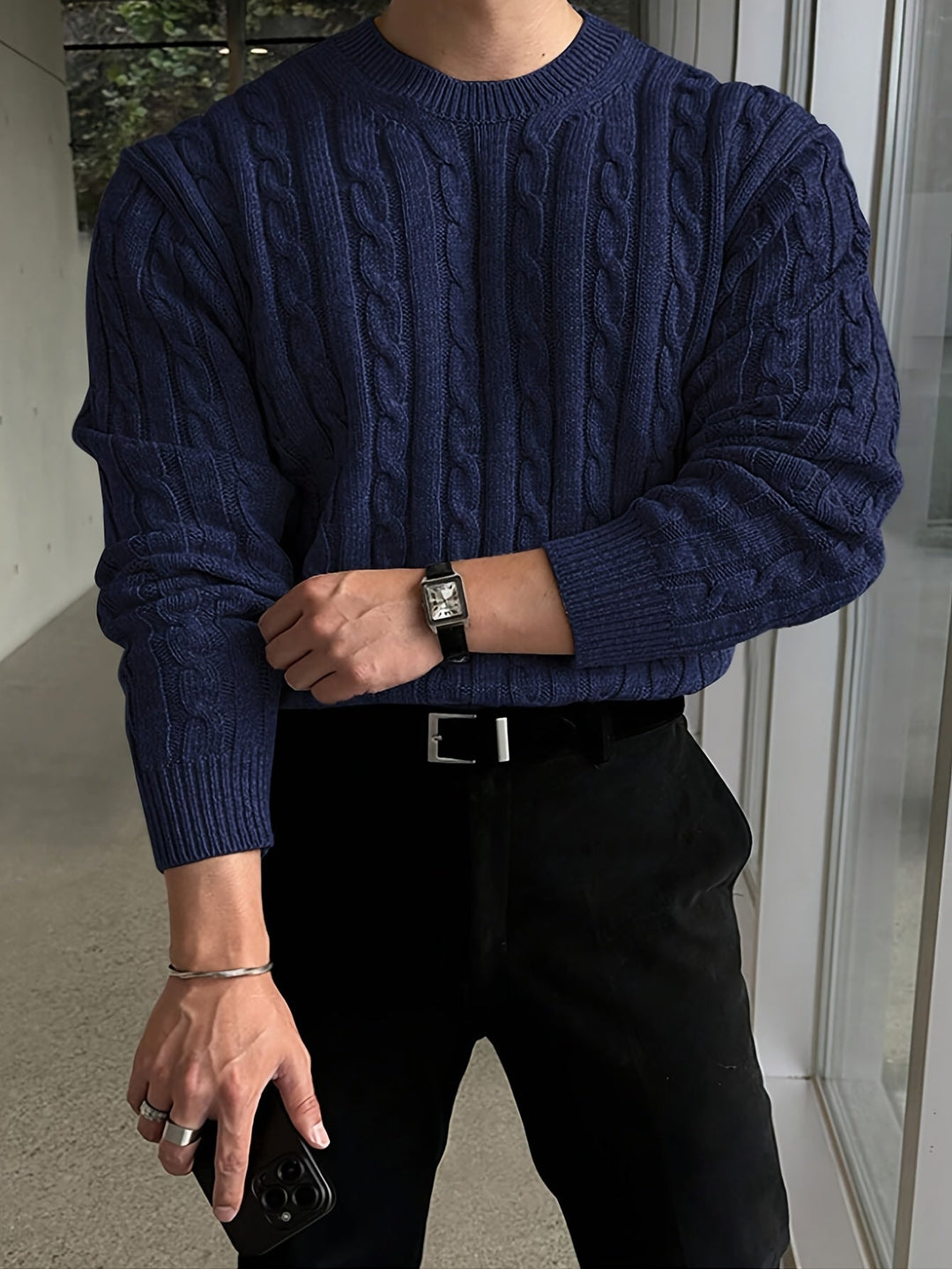Mauro | Sweater de punto trenzado