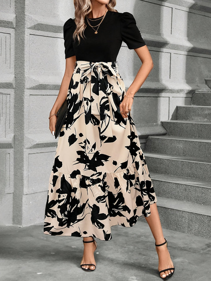 Rubi | Vestido largo estampado con falda en capas