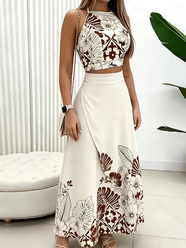 Angelina | Conjunto de falda con estampado botánico