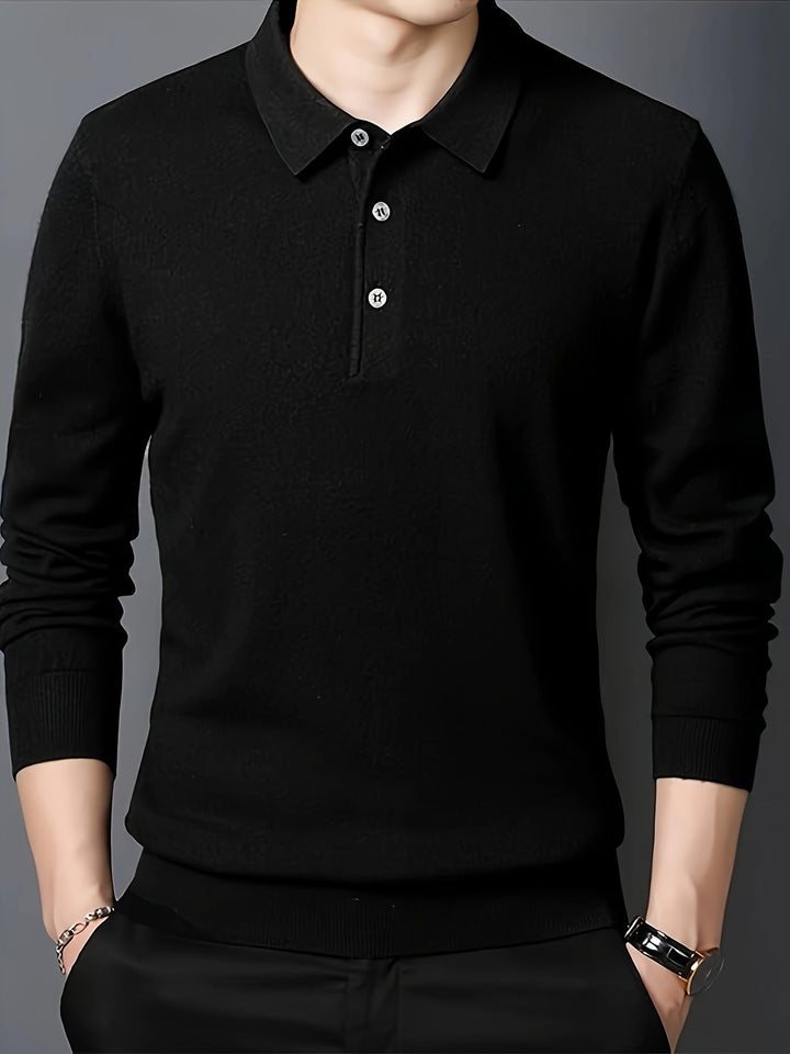 Anthony | Polera polo de punto manga larga