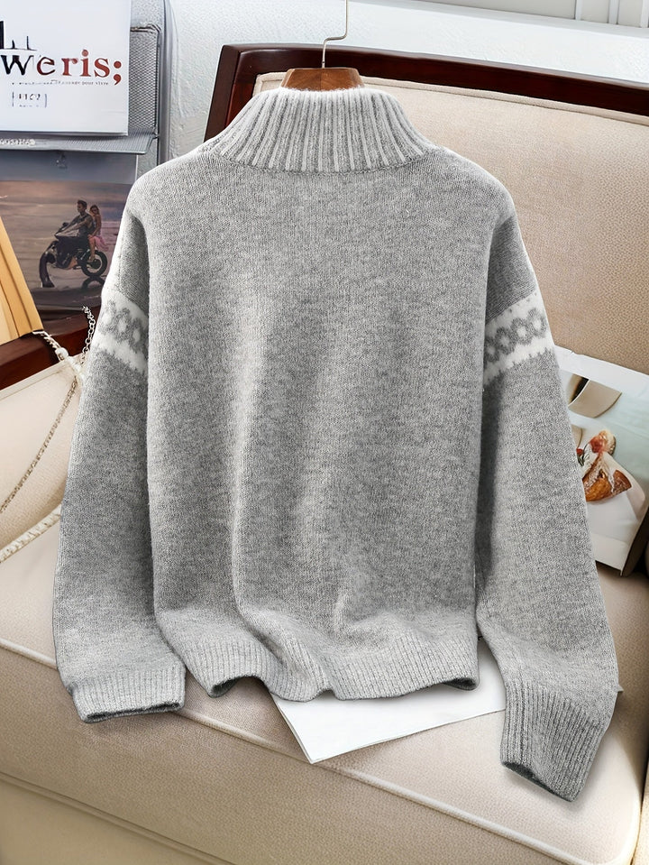 Elsa | Sweater cuello alto con detalle en contraste