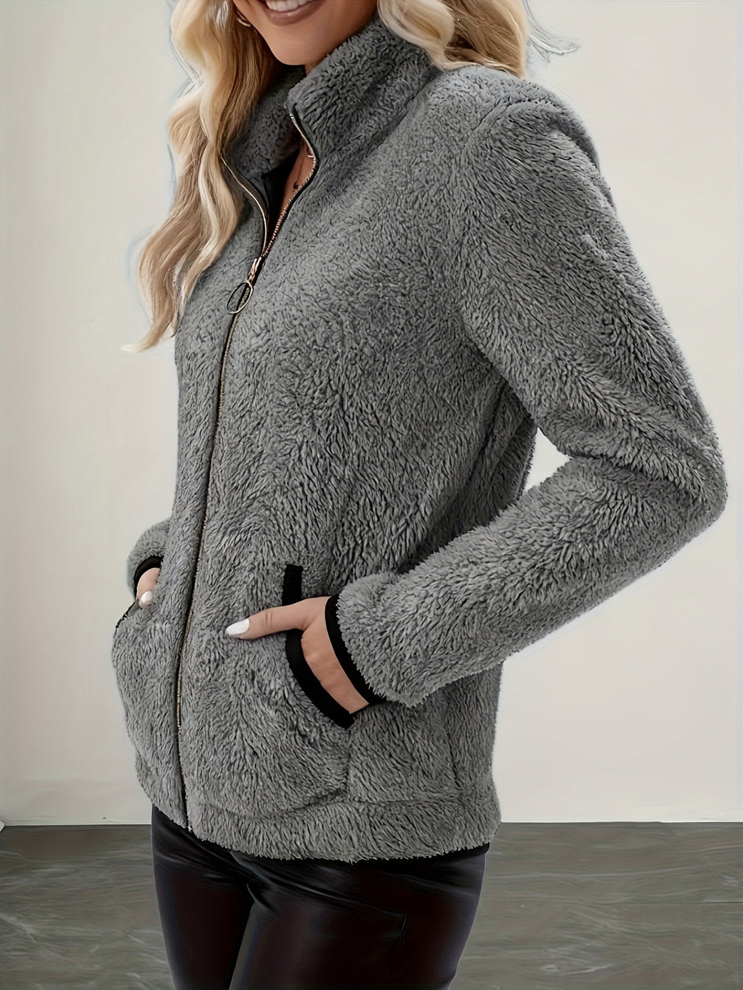 Marizza | Chaqueta peluche con cierre