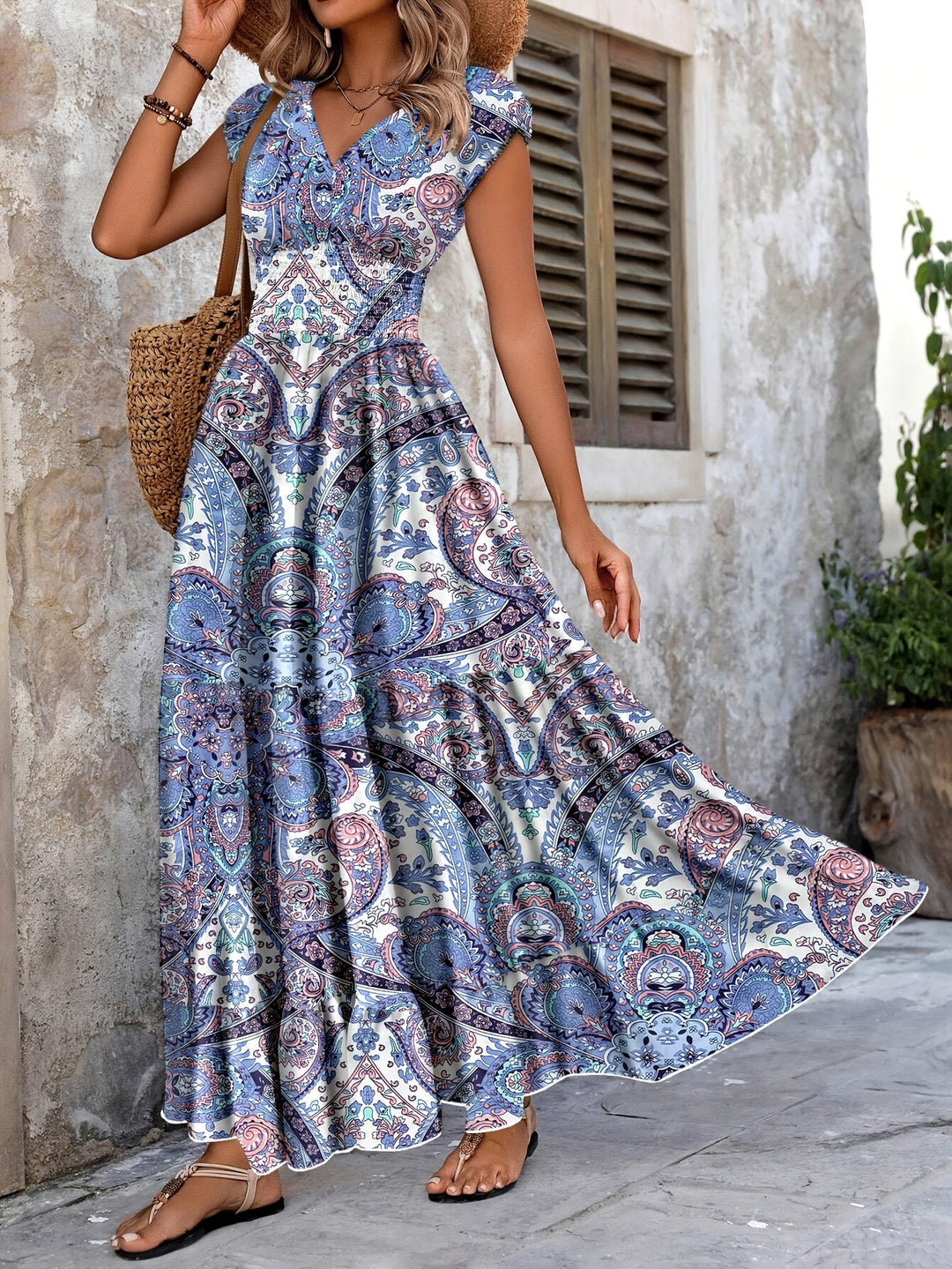 Felipa | Vestido largo con estampado paisley