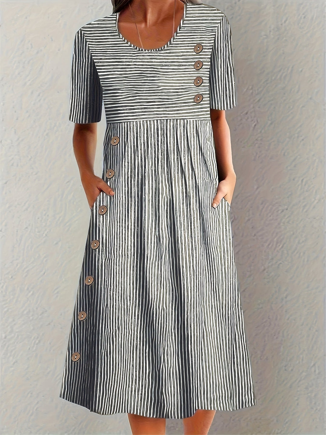 Rosa María | Vestido midi a rayas