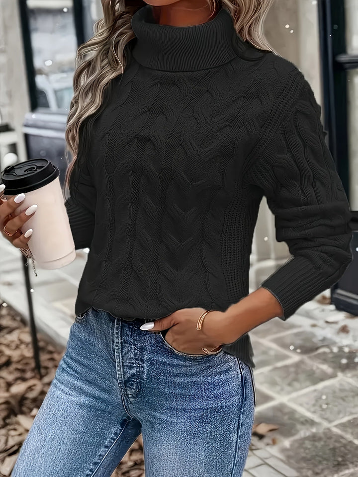 Sarai | Sweater de punto trenzado cuello alto