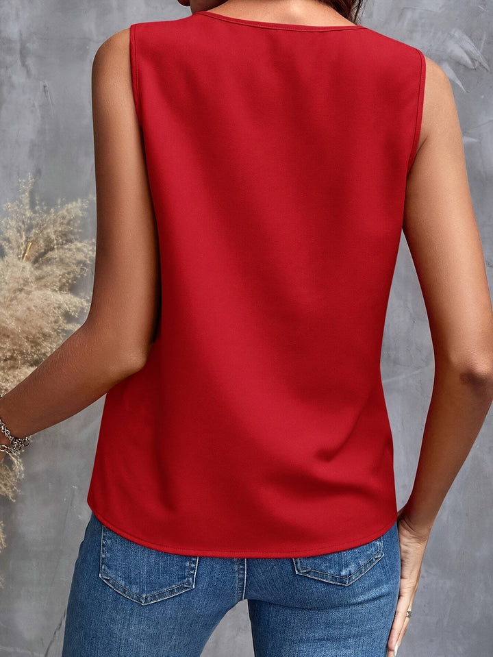 Lucero | Blusa sin mangas con volante y escote en V