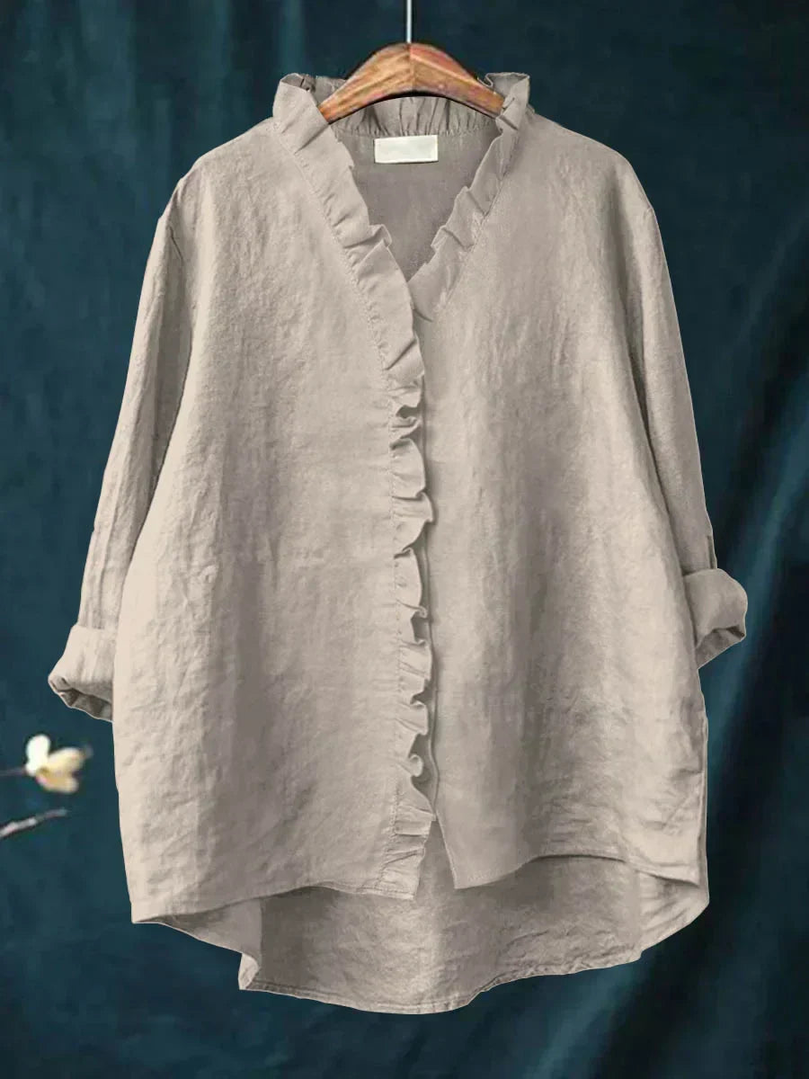 Candelaria | Blusa con vuelos y escote en V