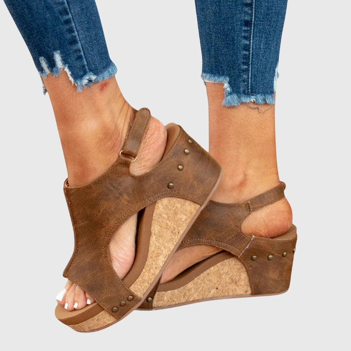 Pierina | Sandalias abiertas con plataforma de corcho
