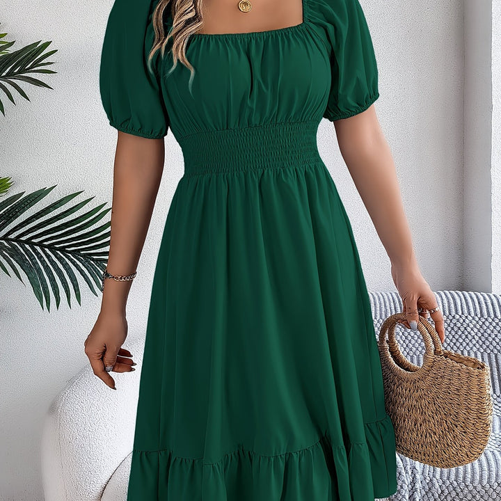 Petronila | Vestido a-line con escote cuadrado y ruedo con vuelo