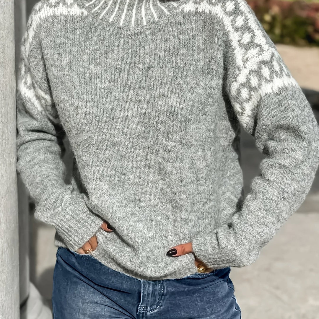 Elsa | Sweater cuello alto con detalle en contraste