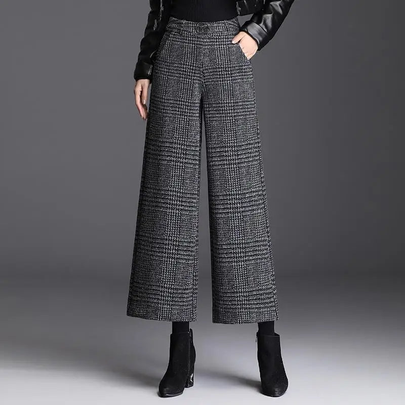 Elsa | Pantalones de pierna ancha a cuadros