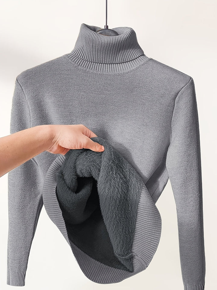Linda | Sweater cuello alto con forro afelpado