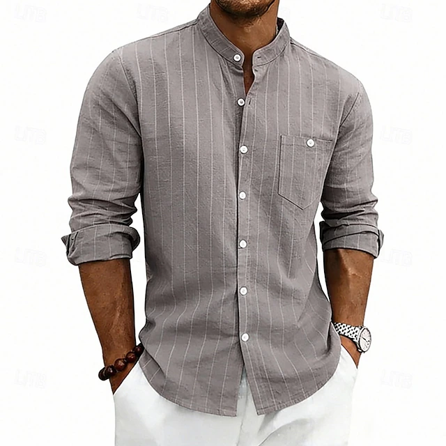 Moisés | Camisa de rayas con cuello mao