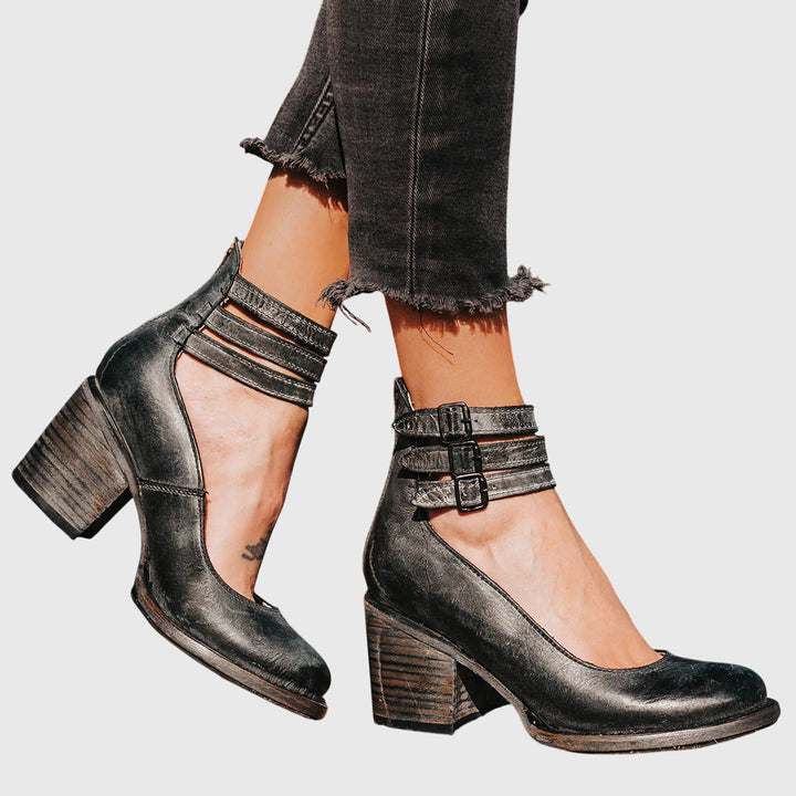 Likan | Zapatos de taco con triple correa al tobillo