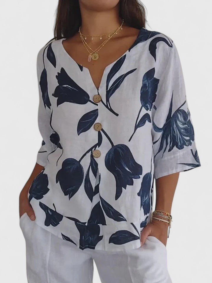 Geraldine | Blusa floral escote V