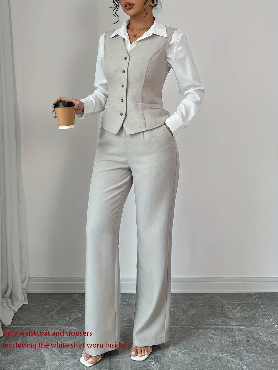 Carmela | Conjunto de chaleco y pantalón de pierna ancha